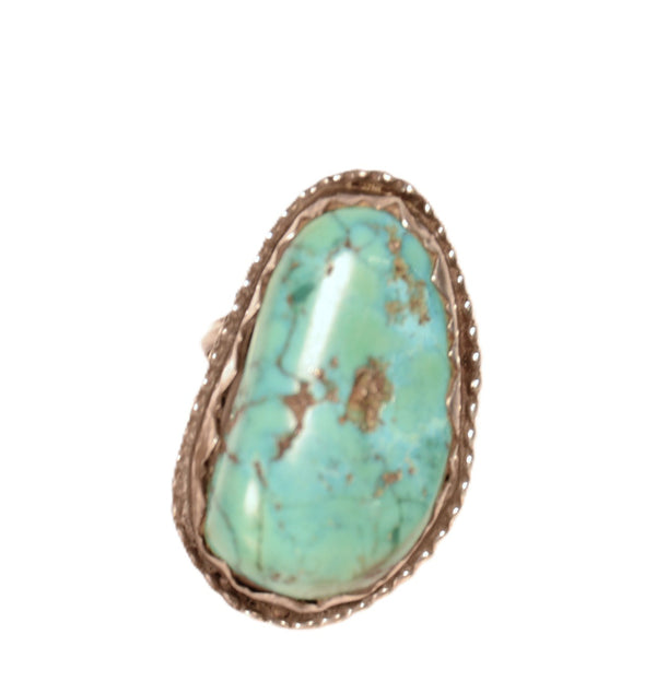 Navajo Blue Turquoise with Matrix Ring