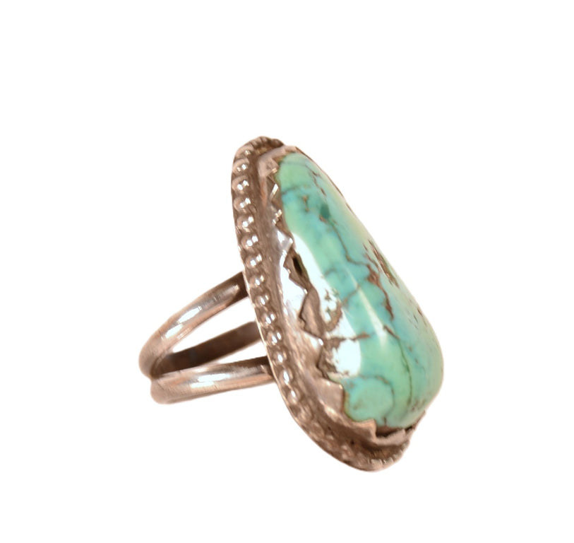 Navajo Blue Turquoise with Matrix Ring