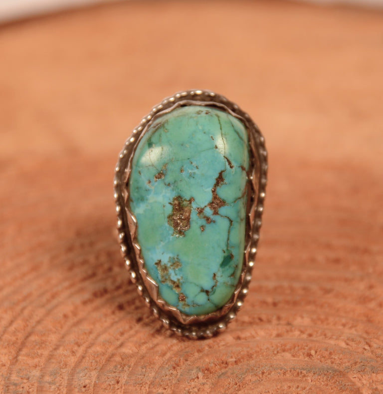 Navajo Blue Turquoise with Matrix Ring