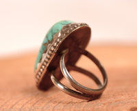 Navajo Blue Turquoise with Matrix Ring