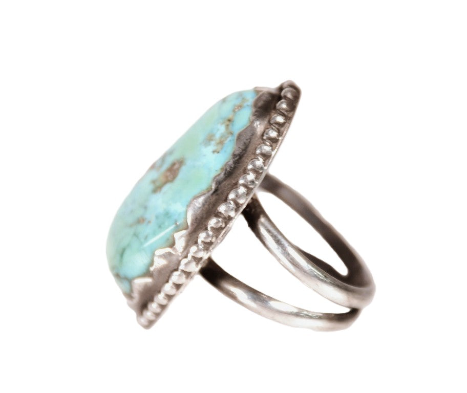 Navajo Blue Turquoise with Matrix Ring