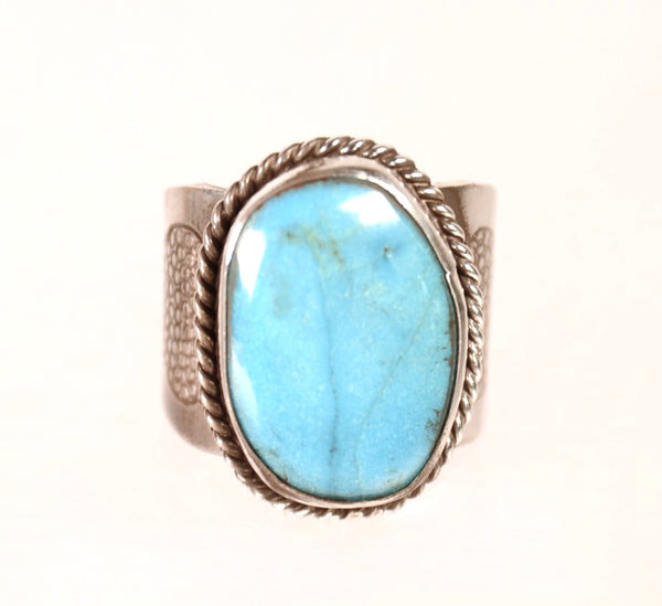 Navajo Blue Oval Turquoise Ring
