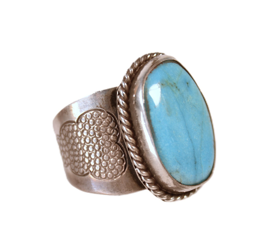 Navajo Blue Oval Turquoise Ring