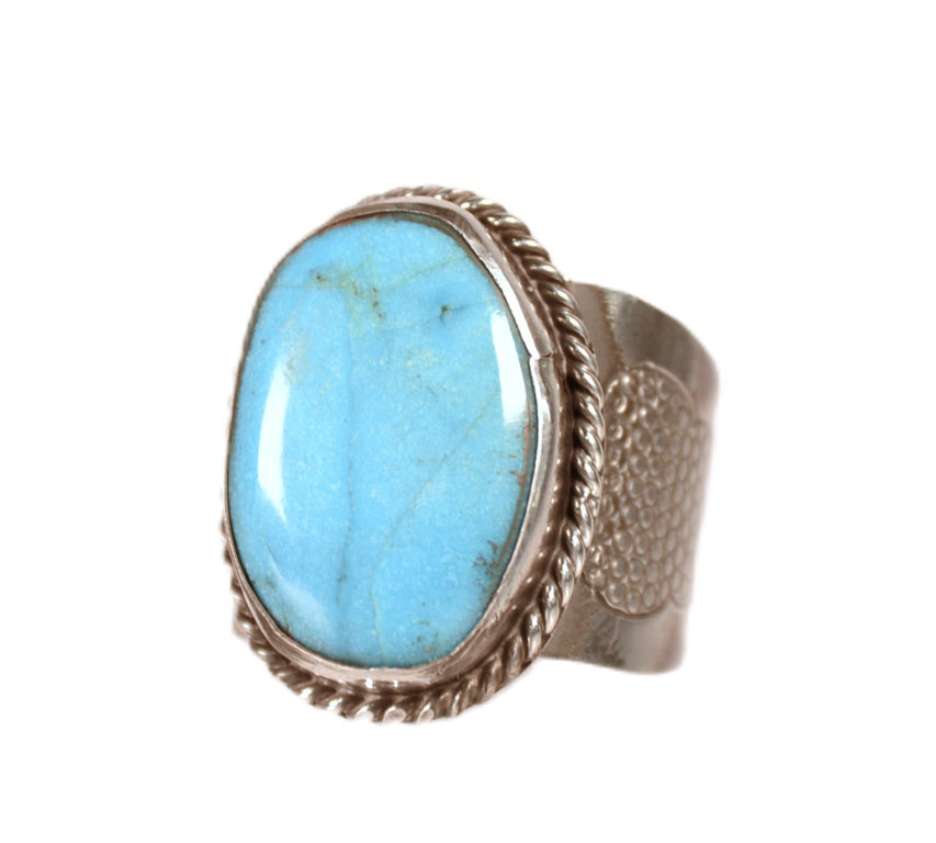 Navajo Blue Oval Turquoise Ring