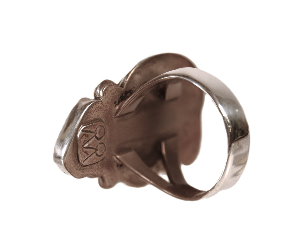 Navajo Green Turquoise and Coral Ring