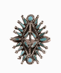 Zuni Pueblo Turquoise Needlepoint Ring