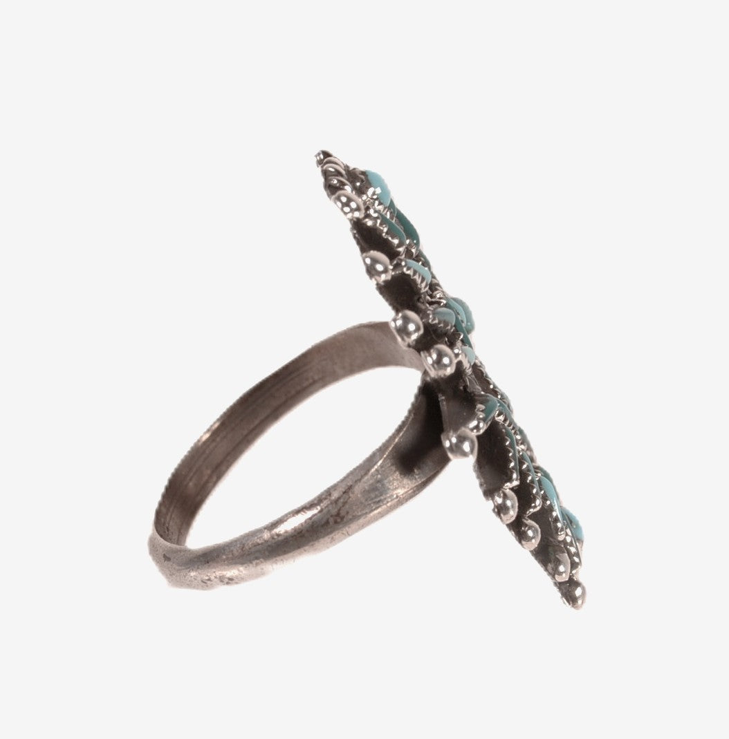 Zuni Pueblo Turquoise Needlepoint Ring