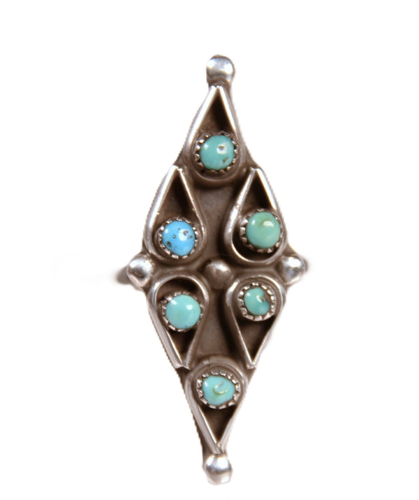 Zuni Pueblo Blue and Green Turquoise Ring