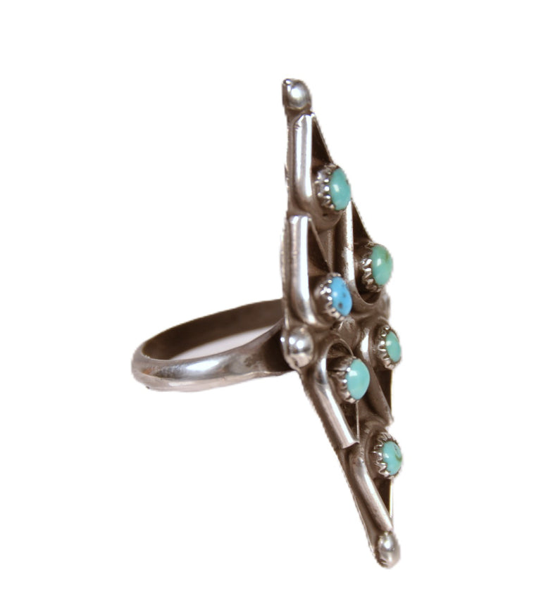 Zuni Pueblo Blue and Green Turquoise Ring