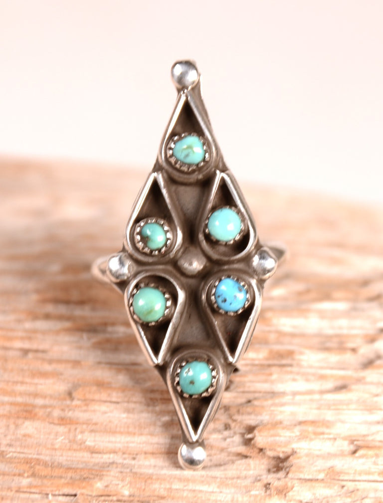 Zuni Pueblo Blue and Green Turquoise Ring