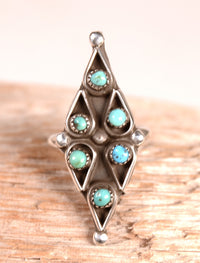 Zuni Pueblo Blue and Green Turquoise Ring