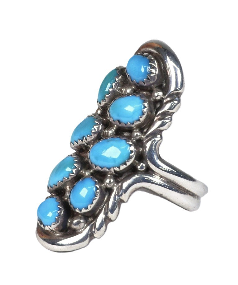 Navajo Turquoise Ring By Wilford Nez