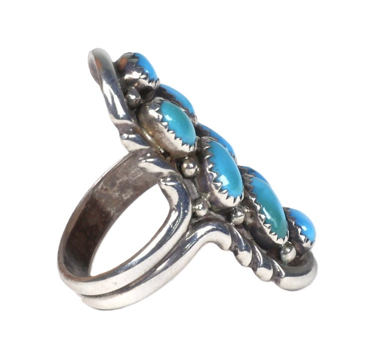 Navajo Turquoise Ring By Wilford Nez