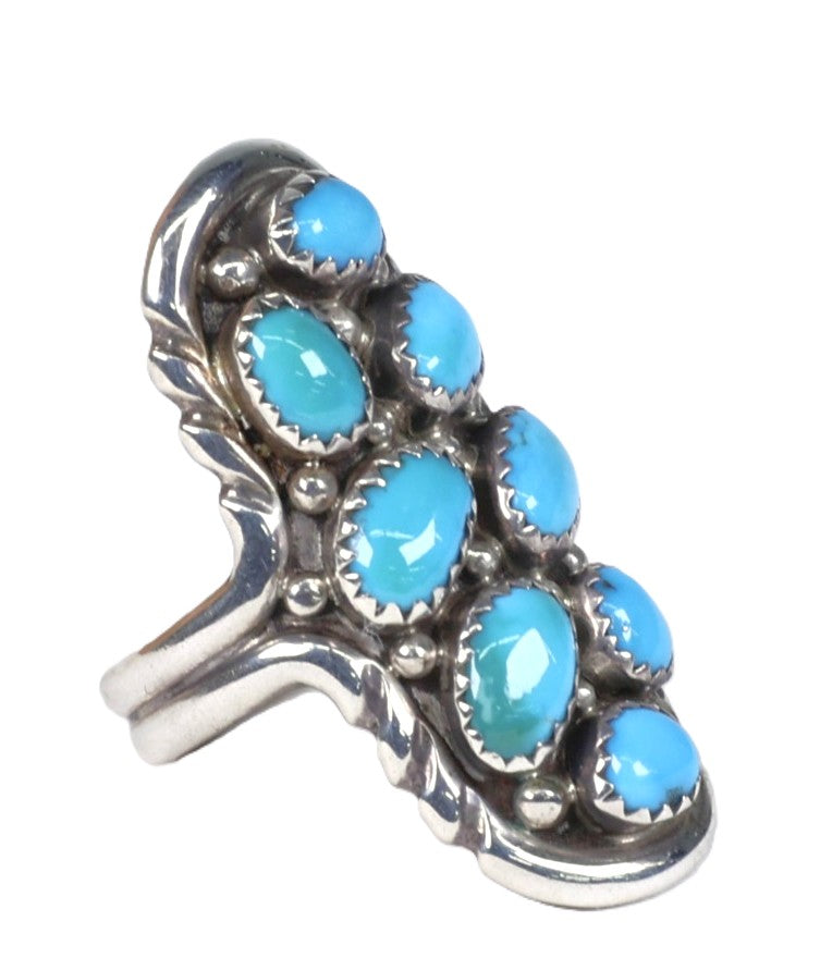 Navajo Turquoise Ring By Wilford Nez