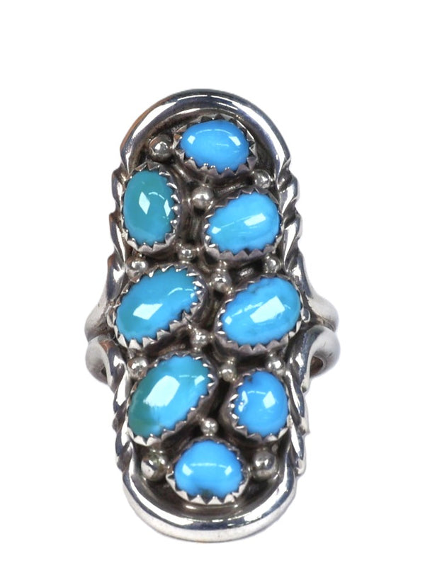 Navajo Turquoise Ring By Wilford Nez