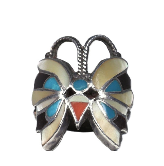 Navajo Inlay Muiltistone Sterling Silver Ring