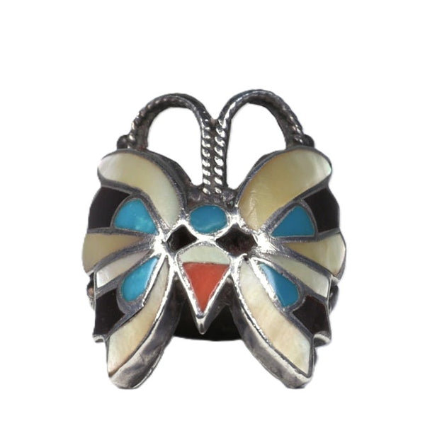 Navajo Inlay Muiltistone Sterling Silver Ring