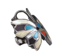 Navajo Inlay Muiltistone Sterling Silver Ring