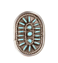 Zuni Pueblo Needlepoint Blue Turquoise Ring