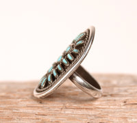 Zuni Pueblo Needlepoint Blue Turquoise Ring