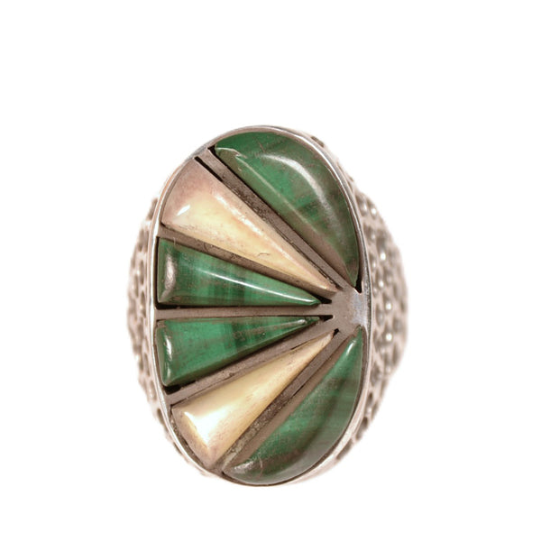 Navajo Malachite and Mother of Pearl Ring