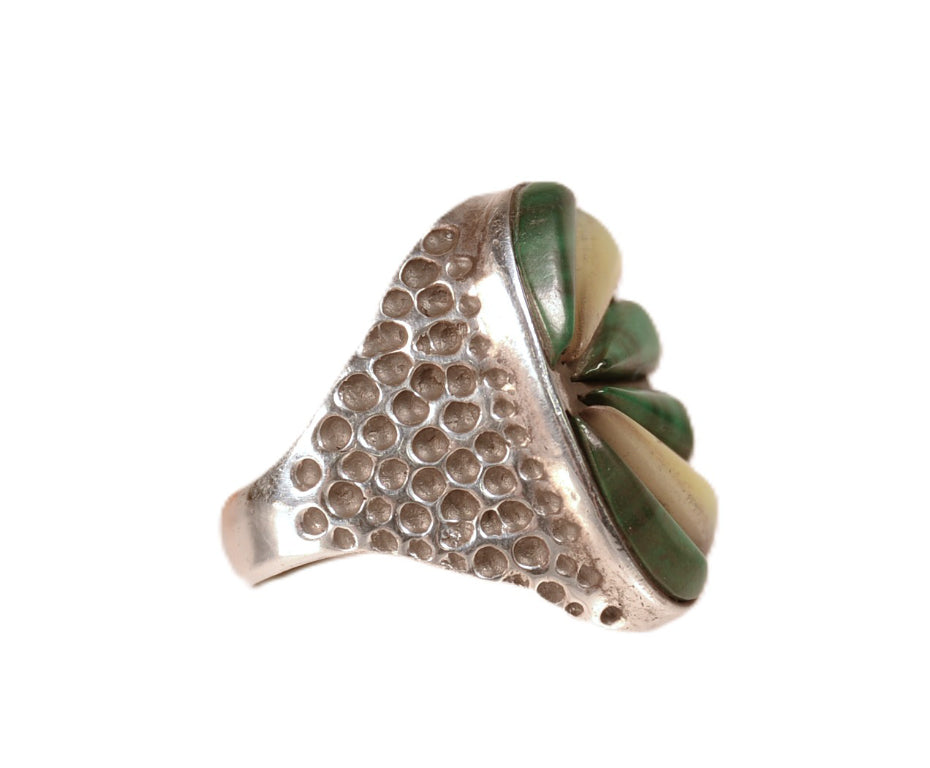 Navajo Malachite and Mother of Pearl Ring