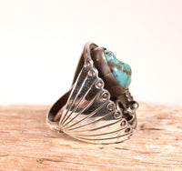 Navajo Sterling Silver Blue Turquoise Ring