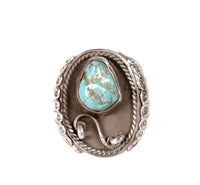 Navajo Sterling Silver Blue Turquoise Ring