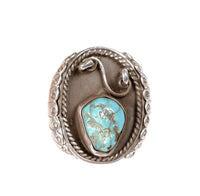 Navajo Sterling Silver Blue Turquoise Ring