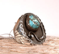 Navajo Sterling Silver Blue Turquoise Ring