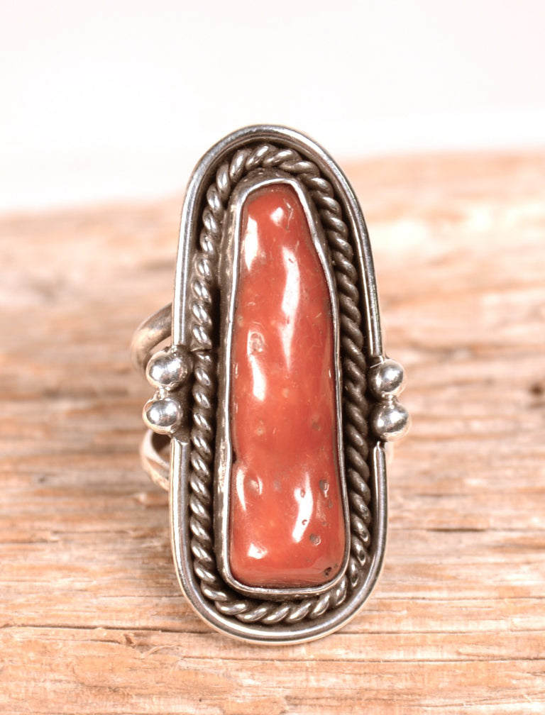 Navajo Coral Stone Ring