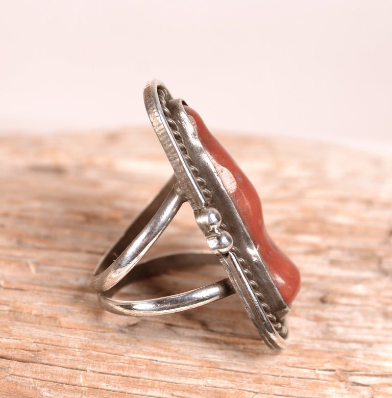 Navajo Coral Stone Ring