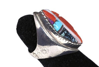 Navajo Inlay Multistone Sterling Silver Ring By David Tune