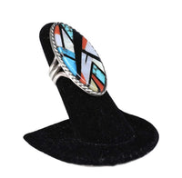 Navajo Inlay Multistone Sterling Silver Ring