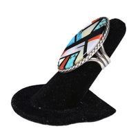 Navajo Inlay Multistone Sterling Silver Ring