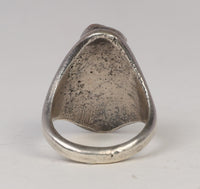 Navajo Sterling Silver Ring with 2 Turquoise Settings