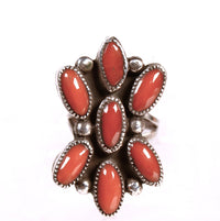 Navajo Mediterranean Coral Ring
