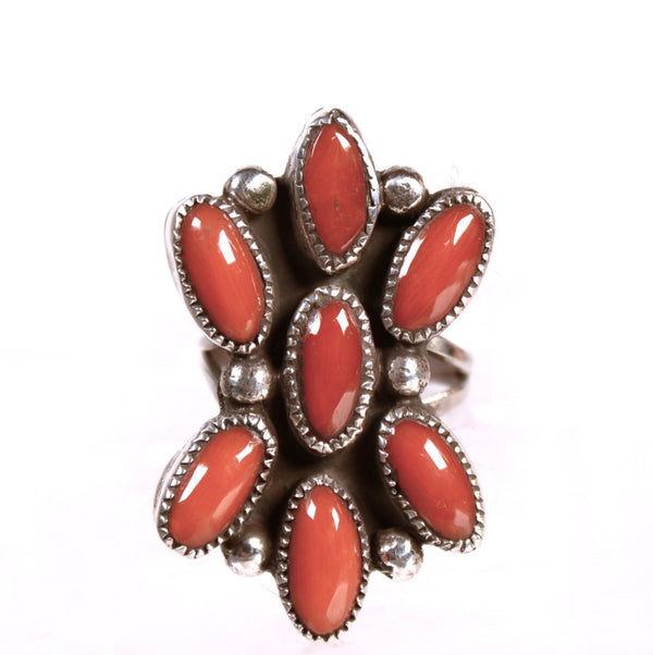 Navajo Medditerranian Coral Ring