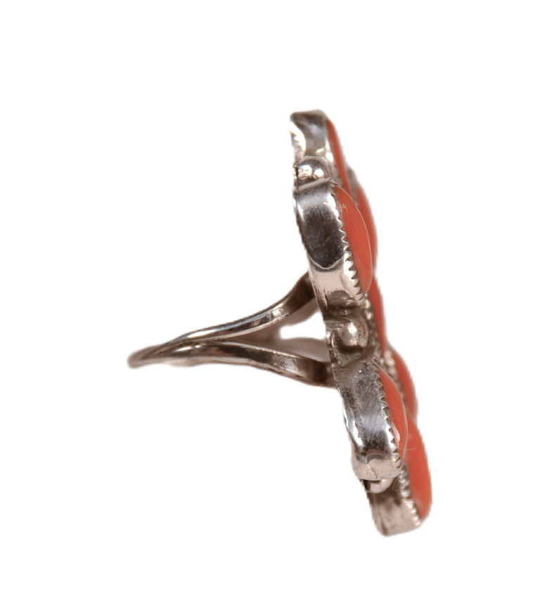 Navajo Mediterranean Coral Ring
