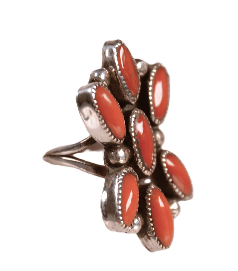 Navajo Mediterranean Coral Ring