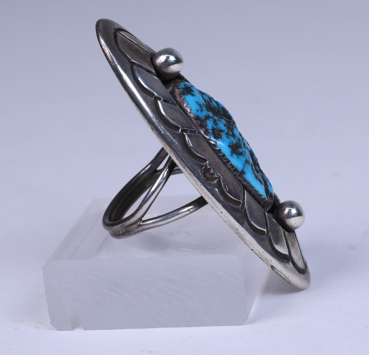 Navajo Sterling Silver Ring with Turquoise Setting