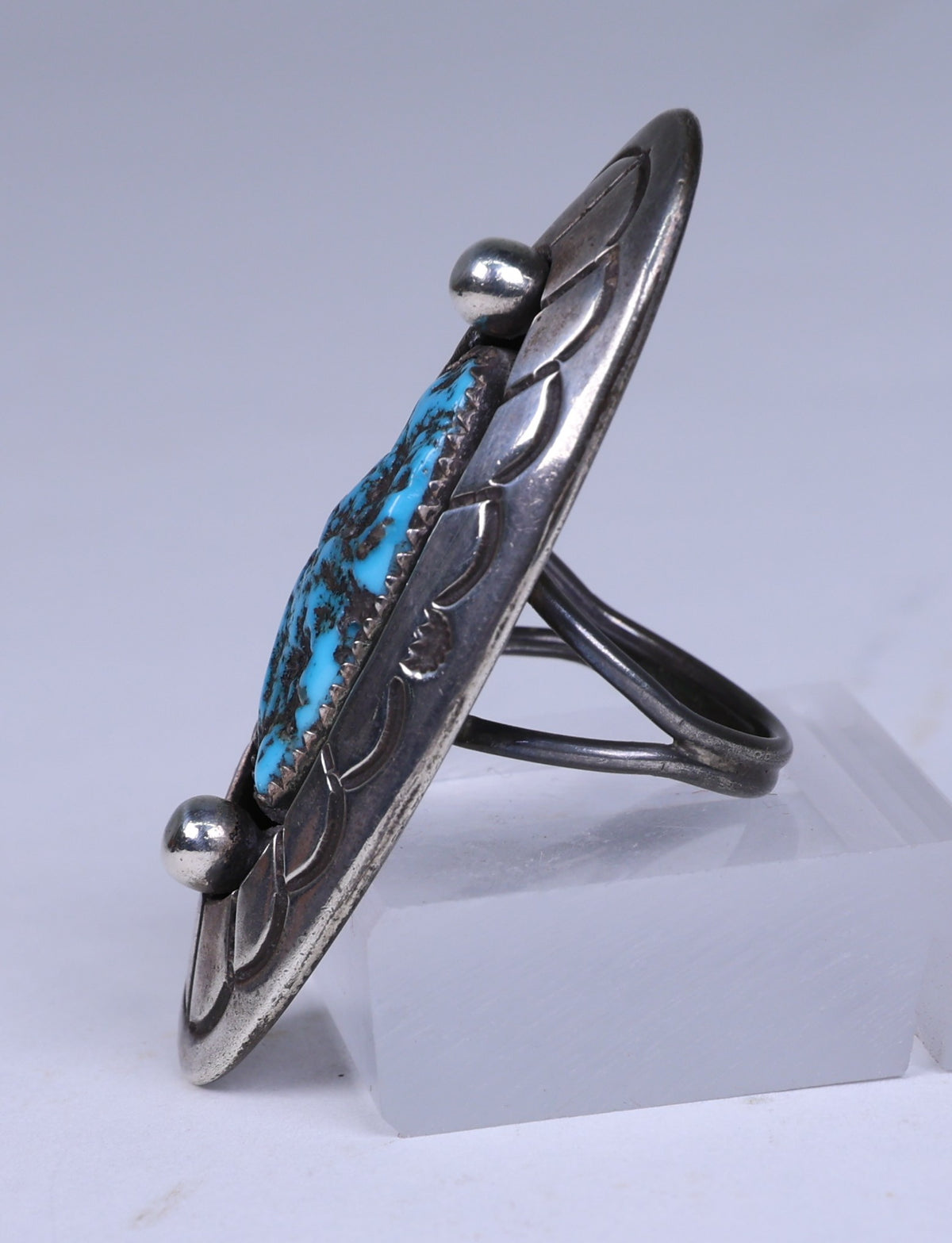 Navajo Sterling Silver Ring with Turquoise Setting
