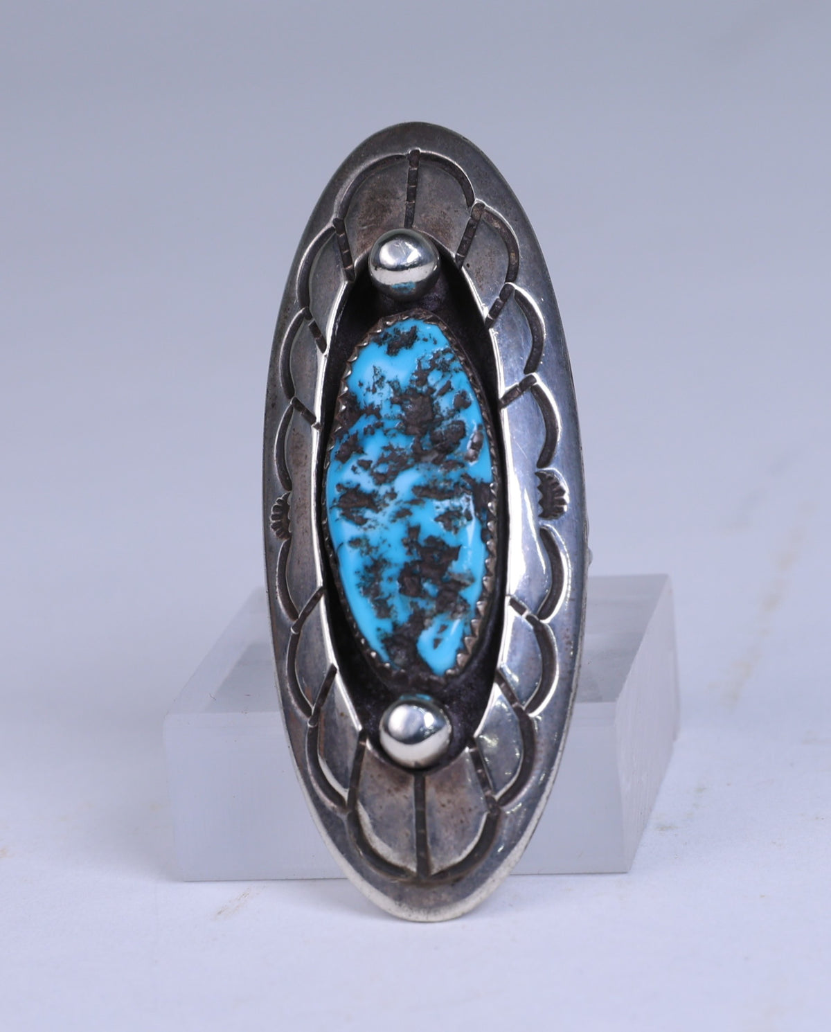 Navajo Sterling Silver Ring with Turquoise Setting