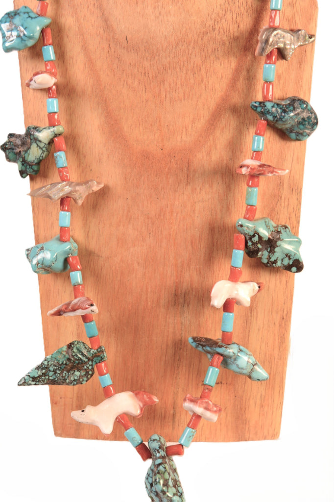 Zuni Pueblo Fetish Necklace By Sarah and Leekya Deyuse