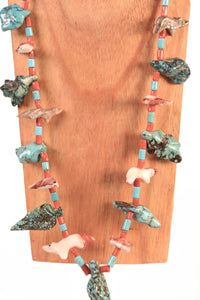Zuni Pueblo Fetish Necklace By Sarah and Leekya Deyuse
