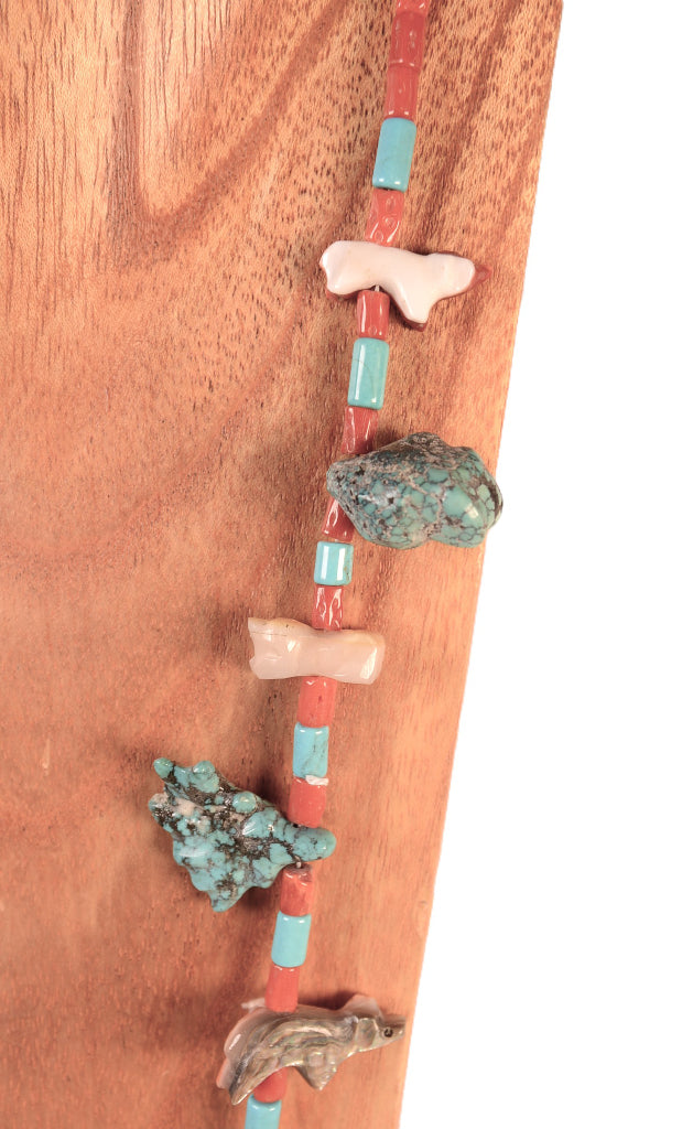 Zuni Pueblo Fetish Necklace By Sarah and Leekya Deyuse