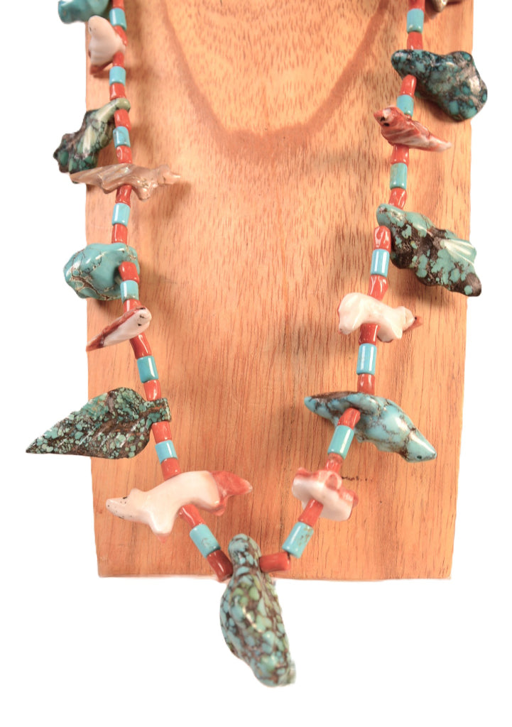 Zuni Pueblo Fetish Necklace By Sarah and Leekya Deyuse