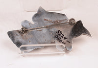 Navajo Sterling Silver Multi Stone Inlay Eagle Pin By Jeanne and Felix Tsinijinnie