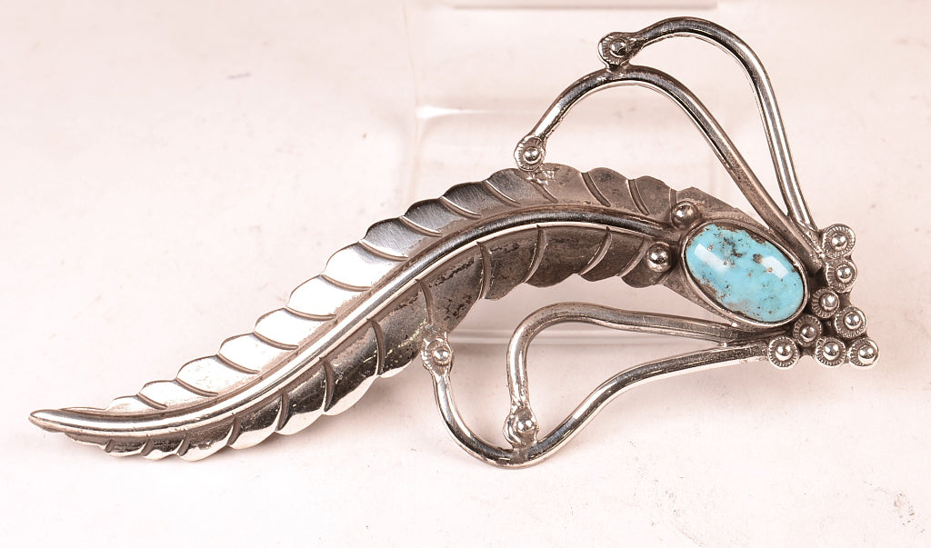 Navajo Sterling Silver Feather Pin