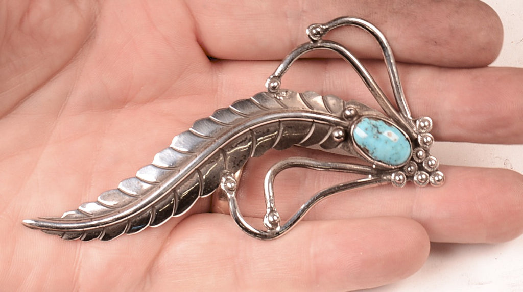 Navajo Sterling Silver Feather Pin